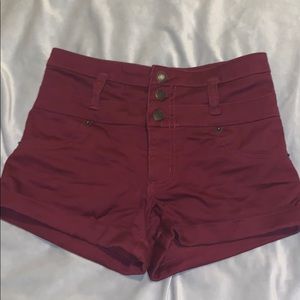 maroon shot-shorts